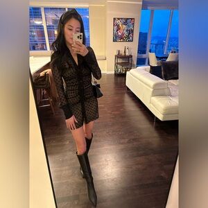 MISBHV Monogram Ruched Mini Shirt Dress | Size Small